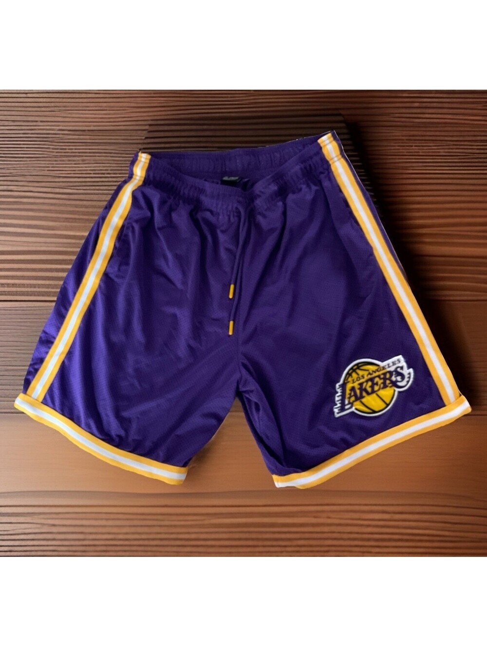 NBA Ultra Game Los Angeles Lakers Purple Embroidered Basketball Shorts Size L